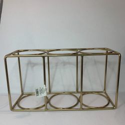 Gold 3 bottle wine rack Holder organizer.   (Q)
