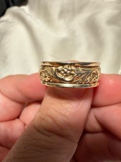Artcarved Solid 14k Gold Sculptured Paisley Men’s Ring 8mm Size 10