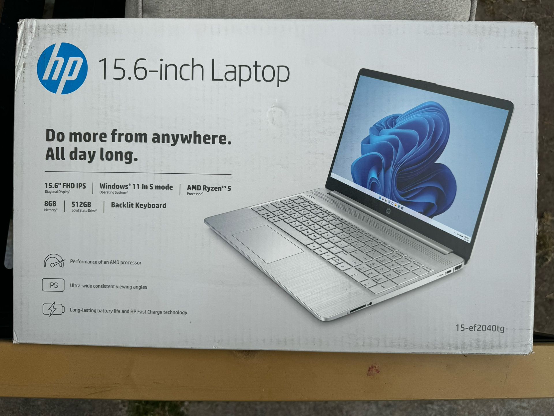 Brand New Laptop HP 15-EF2040TG Ryzen 5 512GB SSD FHD iPS