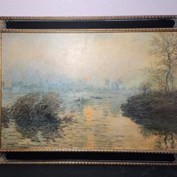 Sunset At Lavacourt 1880 Claude Monet Painting 