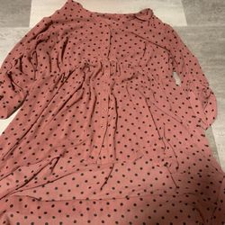 Polka Dot Sheer Button Up Blouse 