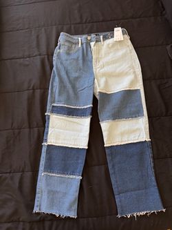 Hollister Patchwork Straight Leg Jeans