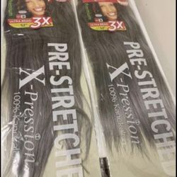 Premium Pre- Stretched X -pression Braiding Hair, 3X, 52”, Color 51, 100% Kanekalon 2 Packs