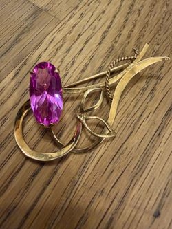 18K Yellow Gold Brooch