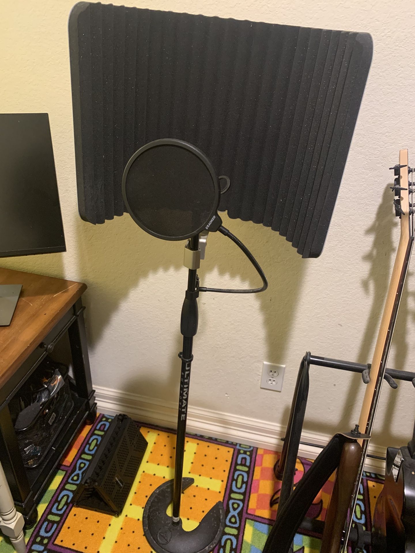 Mic Stand/shield + Pop Filter