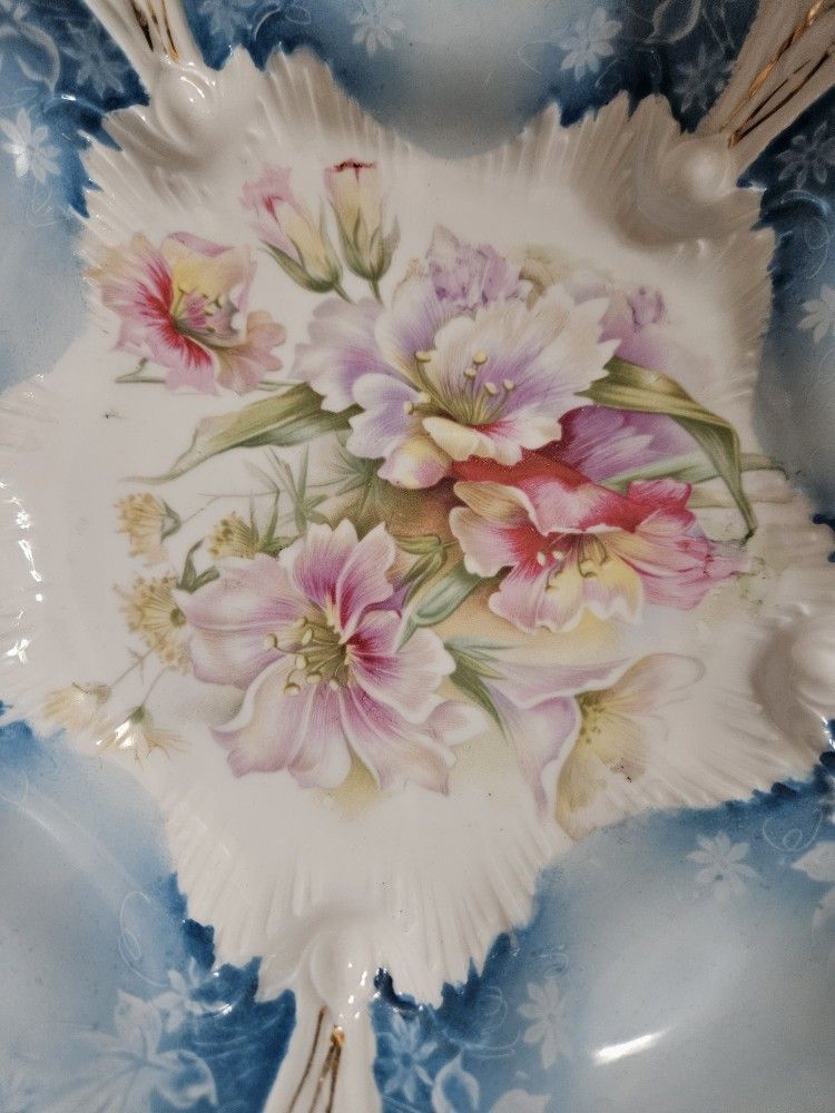 R S Prussia Porcelain #37 Blue Bowl Vintage