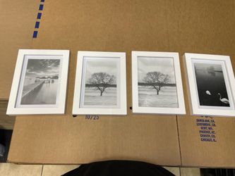 4 White Picture Frames