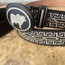 Handmade Leather Embroided Belts Wallets 