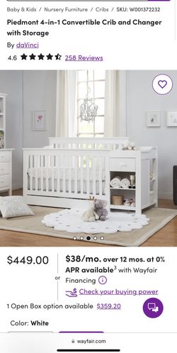 baby crib with changing table