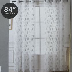 Sheer Embroidered Curtain Panel Set (2 panels)