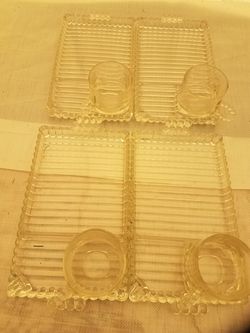 Glass plate and cup 4 sets