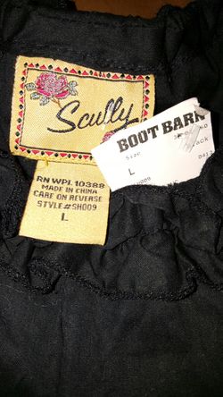 New Scully black off shoulders western top