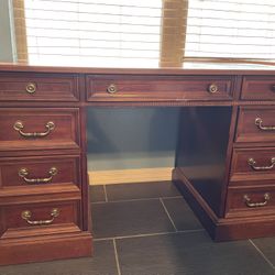 wooden desk 7 drawers