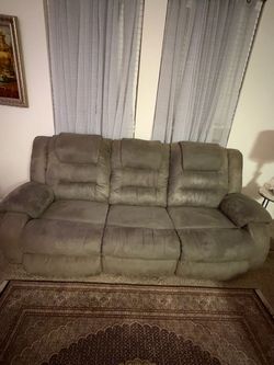 Gray Microfiber Reclining Sofa