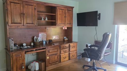 Handmade office hutch and desk