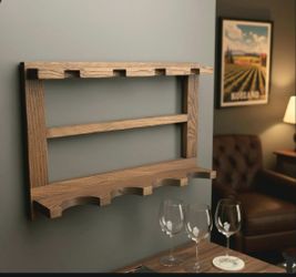 Vintage Oak Small Wine Rack 18 In X 12 in Beautiful!