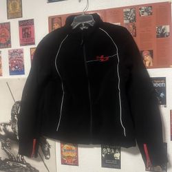 Vintage 90s Harley Davidson Motorcycle Fleece Ring Jacket size L 