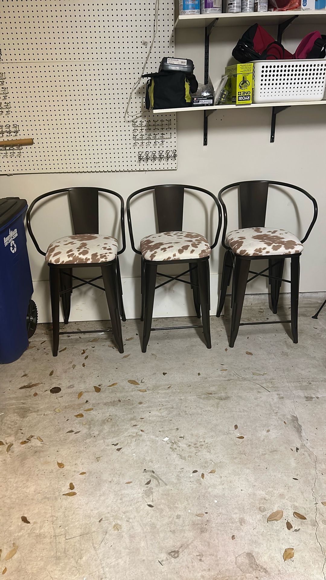 Metal & Cowhide Barstools