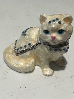 Jewelled Persian cat trinket box
