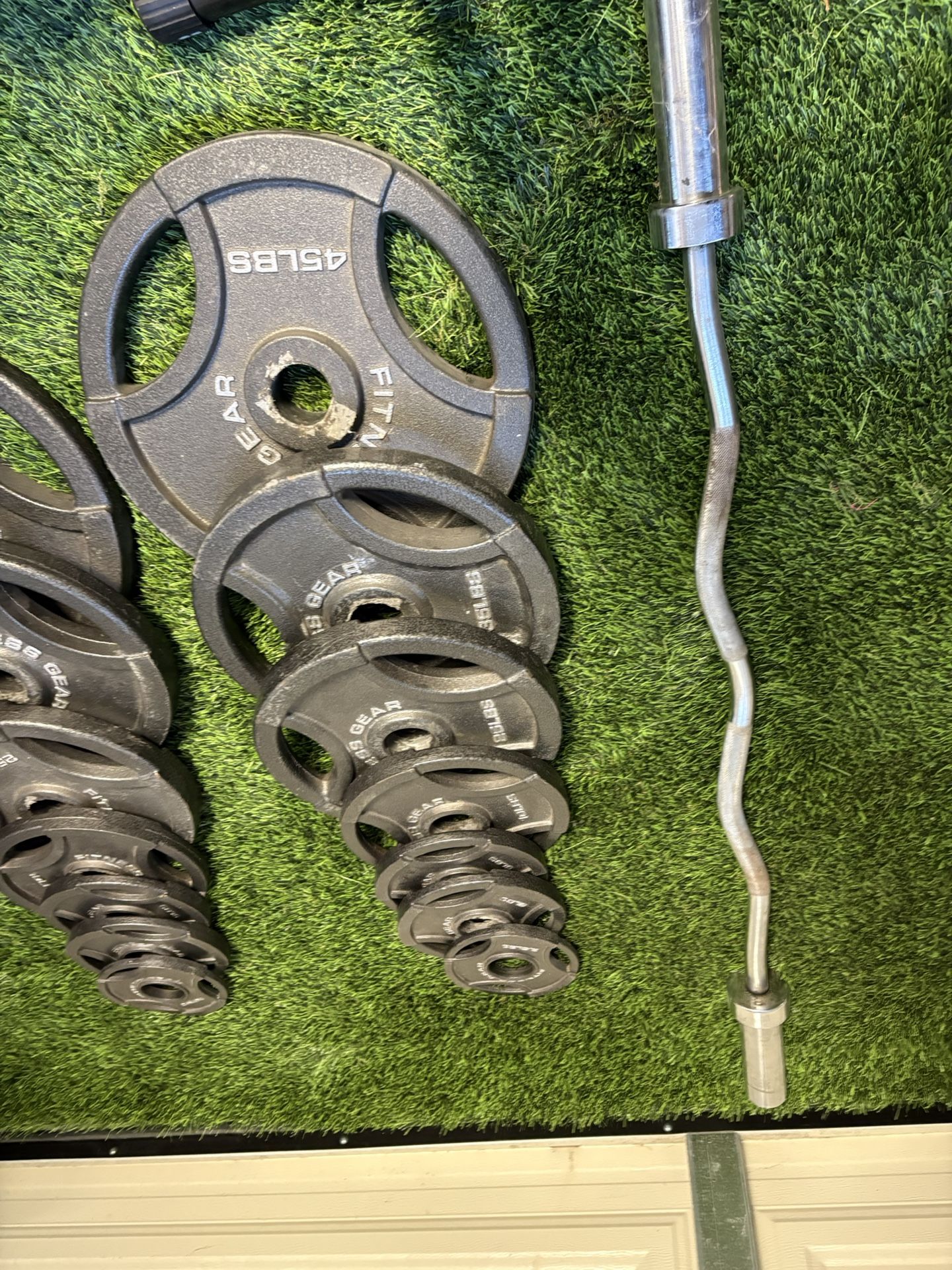 Olympic Weights And Curl Bar