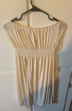 Cream Strapless Mini Dress