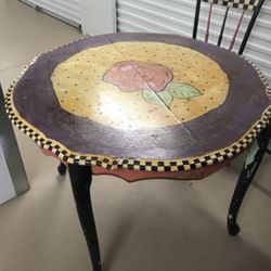 Vintage Refurbished Table And Chair Set 