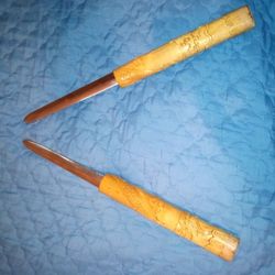 Wooden Handle Stick Knives That Slide Into Each Other