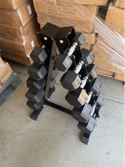 NEW 5-25 LBS Dummbell Set & 5 Tier Rack, 150 LBS Total Weights for Home Gym Equipment