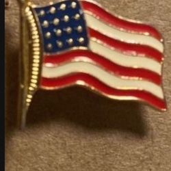 American Flag Enameled Lapel Pin Pinback
