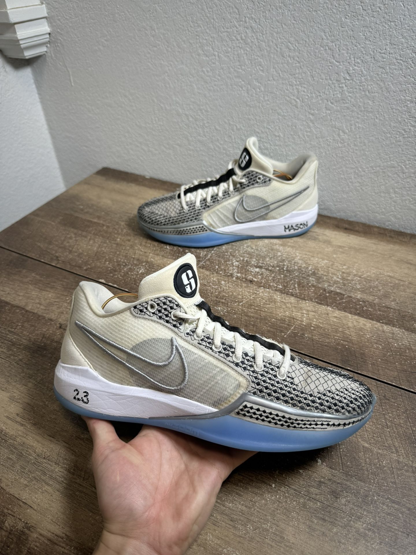 Nike Sabrina 1 By You Size 11.5W 10M White Basketball Shoes Sneakers