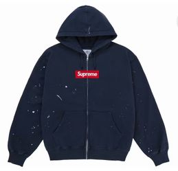 Supreme MM6 Maison Margiela Box Logo Zip Hooded Sweatshirt XL Navy size XL