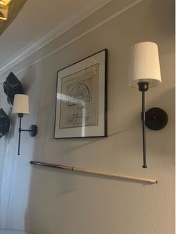 Set of 2 Wall Sconces + Rechargeable Bulbs