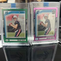 Drake Maye Rated Rookie Pink Optic Green Press Proof 