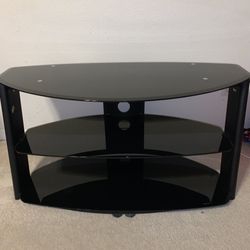 TV Stand Black Glass (21”L x 44”W x 23”H)