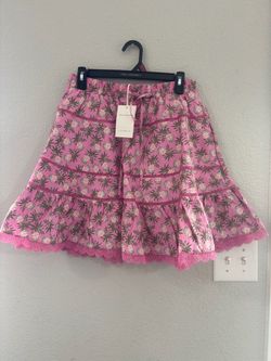 Free Assembly Pink Pineapple Print Mini Skirt