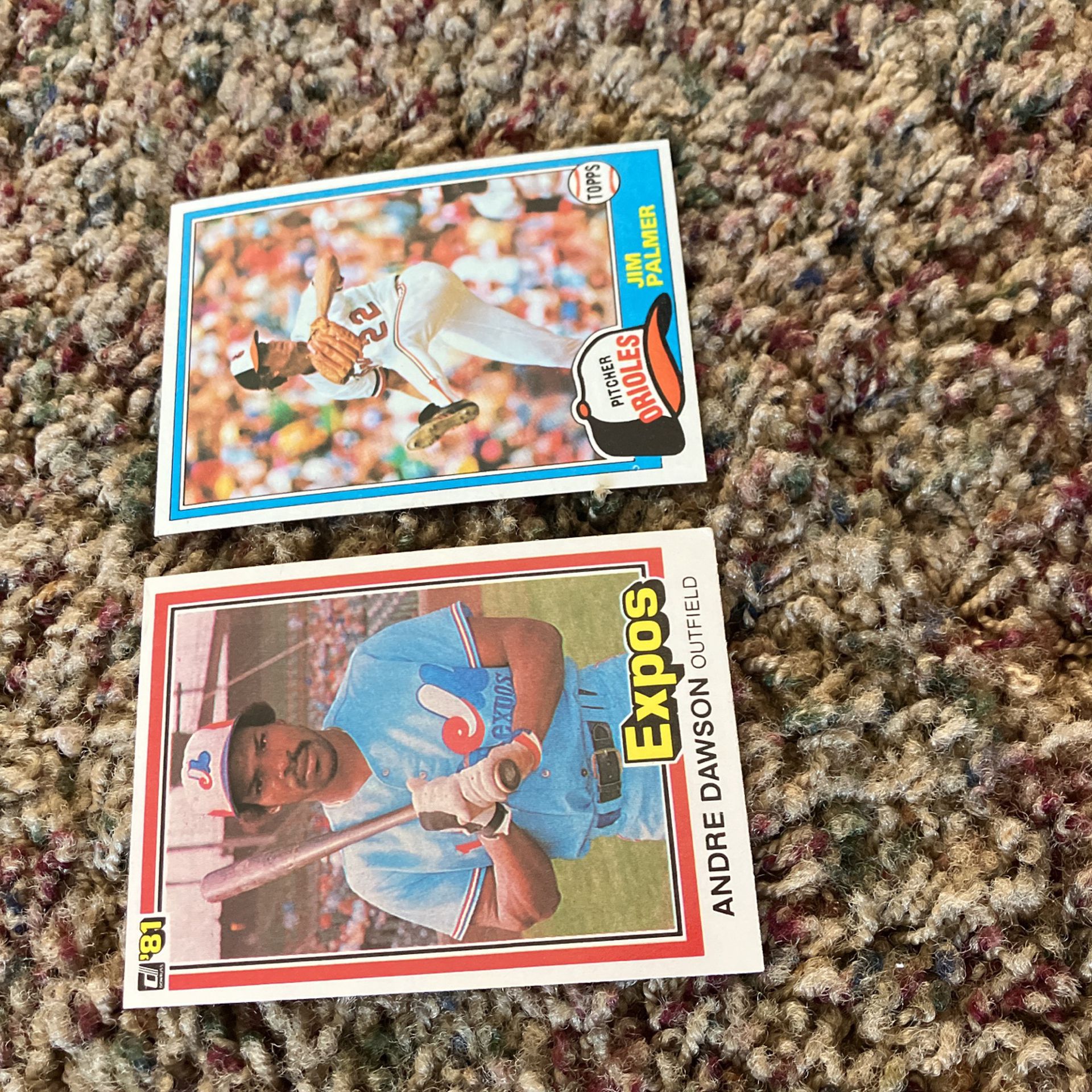 Baseball Cards Andrea Dawson 212 And Jim Palmer 210