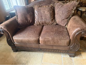 Sofa, loveseat, chair and tables
