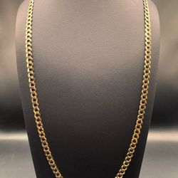 14k Flat Curb Link Chain 26.5” 6mm 21.25g