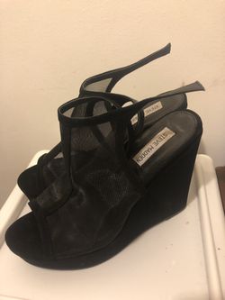 Steve Madden black mesh wedges size 11 only worn once