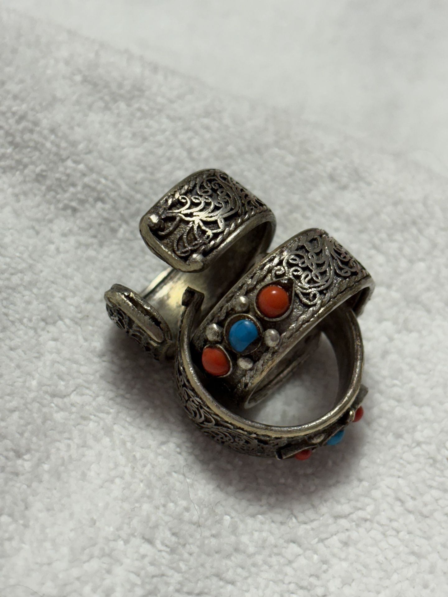 Lot of 3 VINTAGE TIBETAN SILVER CUFF RING Hand Made