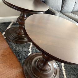 Ethan Allen Warren Round End Tables (Pair) – Made in USA – $1,358 Original Retail