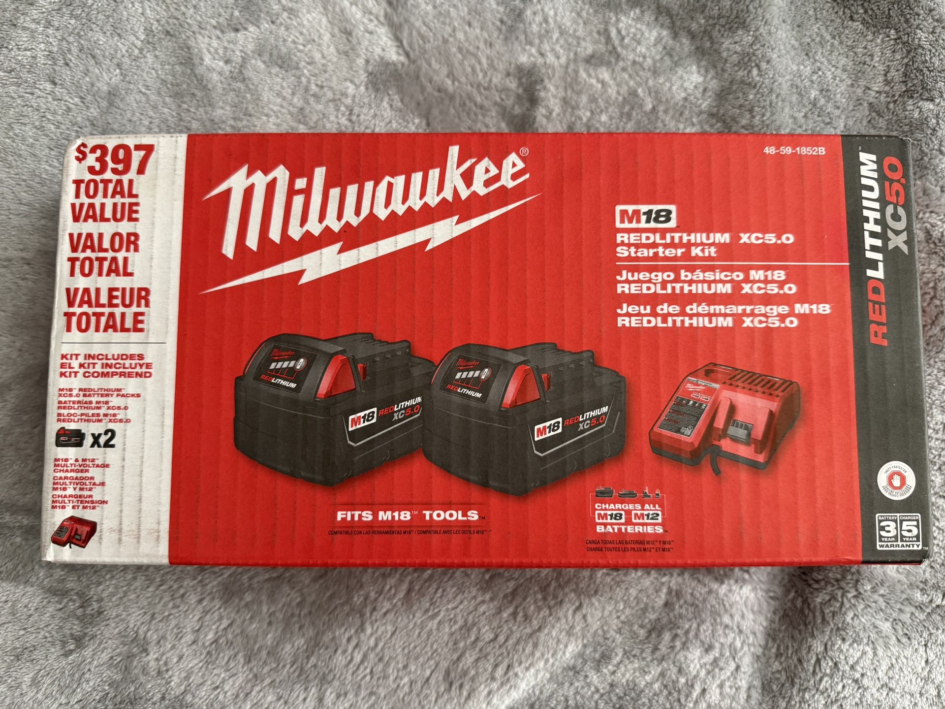 Milwaukee Redlithium Xc5.0 Starter Kit Battery