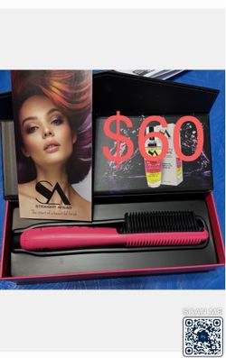 SA Straight Ahead Pro Glider 2.0 Ionic Hair Straightening Brush Pink