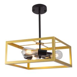 NEW MODERN GOLD AND BLACK CHANDELIER