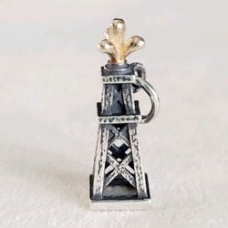 James Avery 14k & Silver Oil Well Charm 