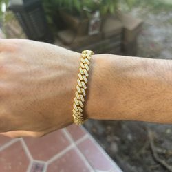 Gold Diamond Test Approved 8MM Gold Bracelet 