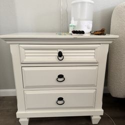 White Wood Nightstand