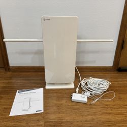 ANTOP AT-800SBSJ HD Smart Boost Amplified Flat Panel HDTV & FM Antenna Outdoor/Indoor. 0 to 85 miles