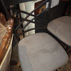 Cushing Gray bar stools with metal back