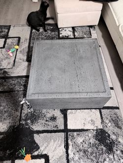 Gray Concrete-Look Square Coffee Table